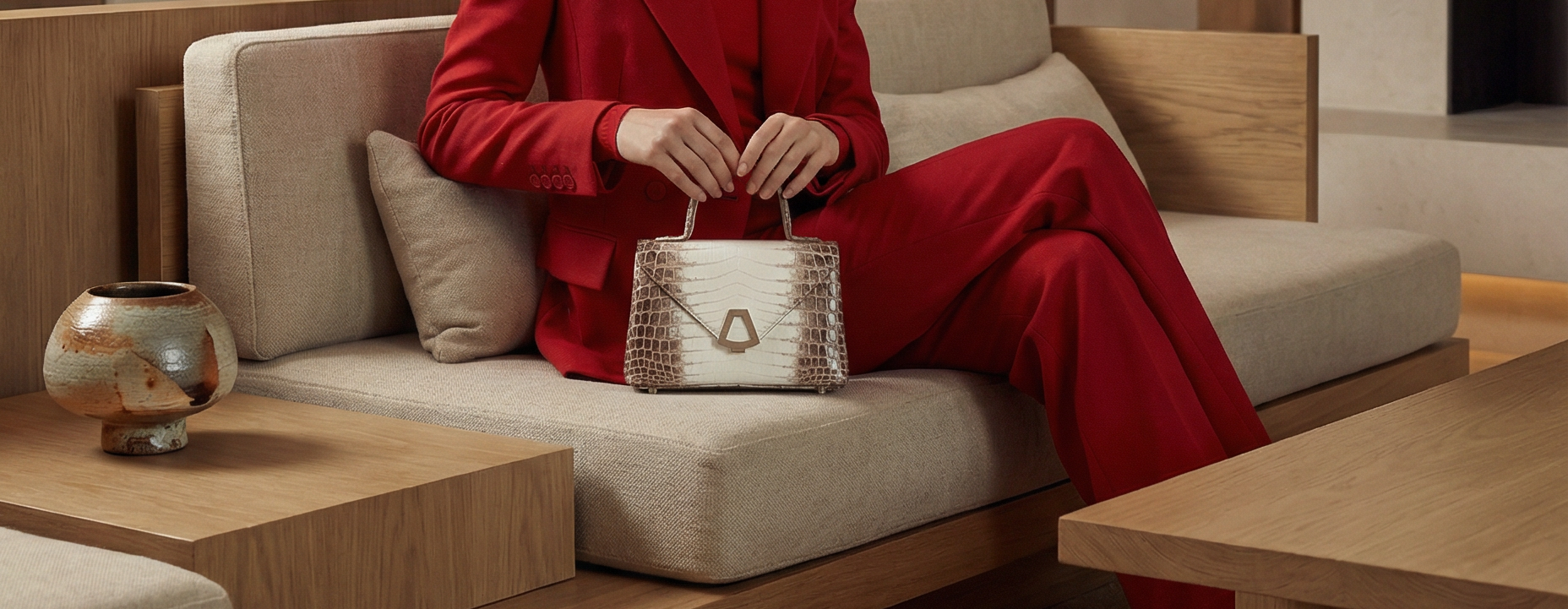 Himalaya crocodile handbag