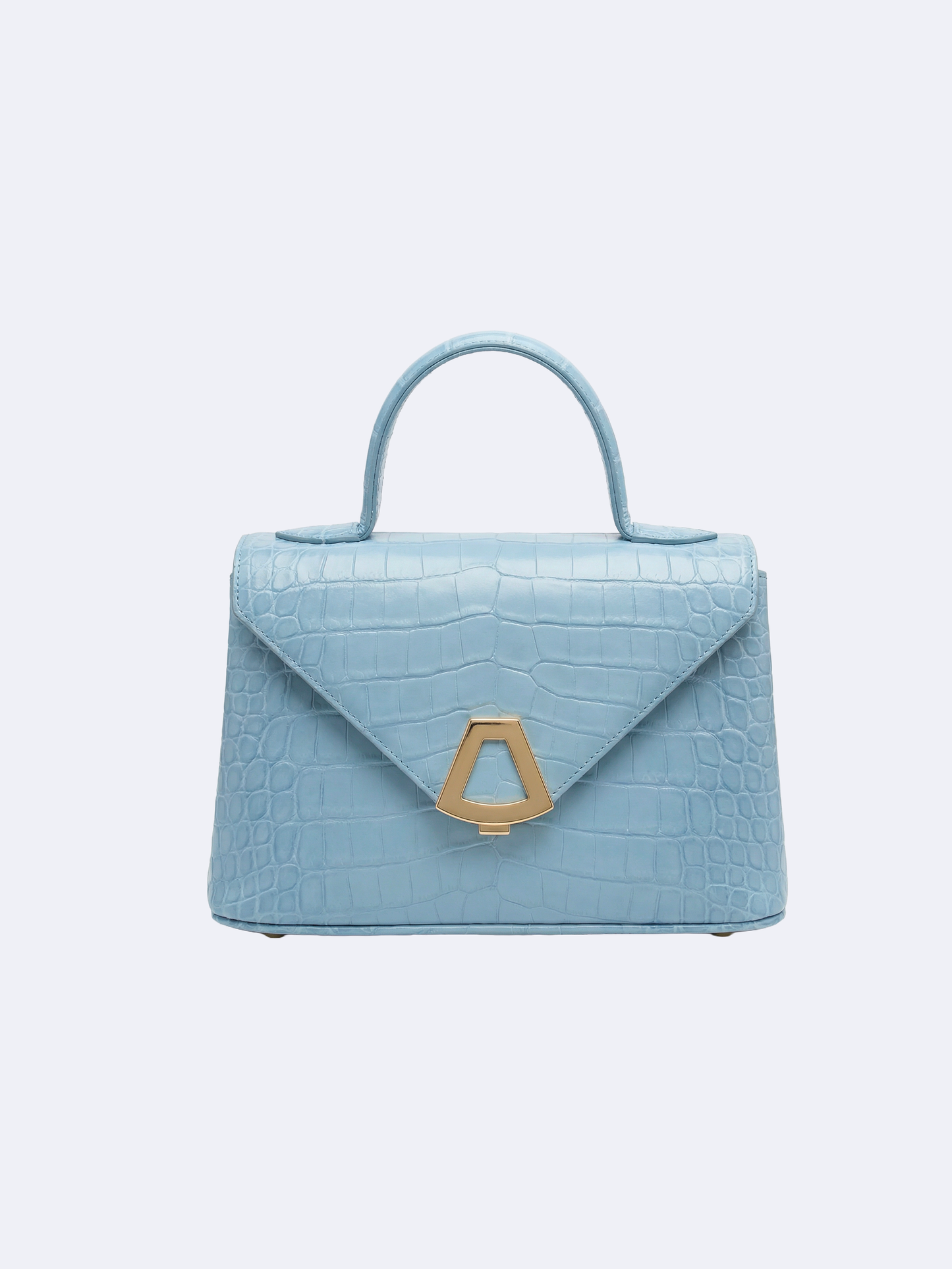 Light blue handbag crocodile skin