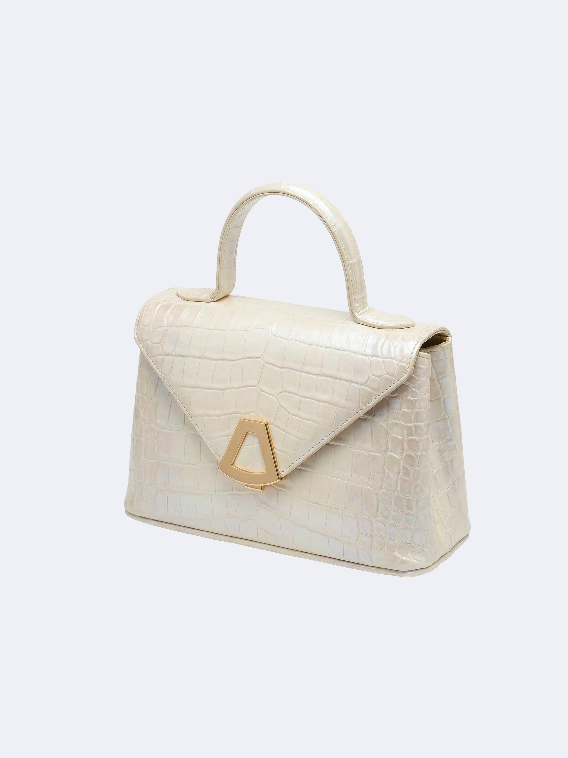 Pearl handbag in crocodile skin