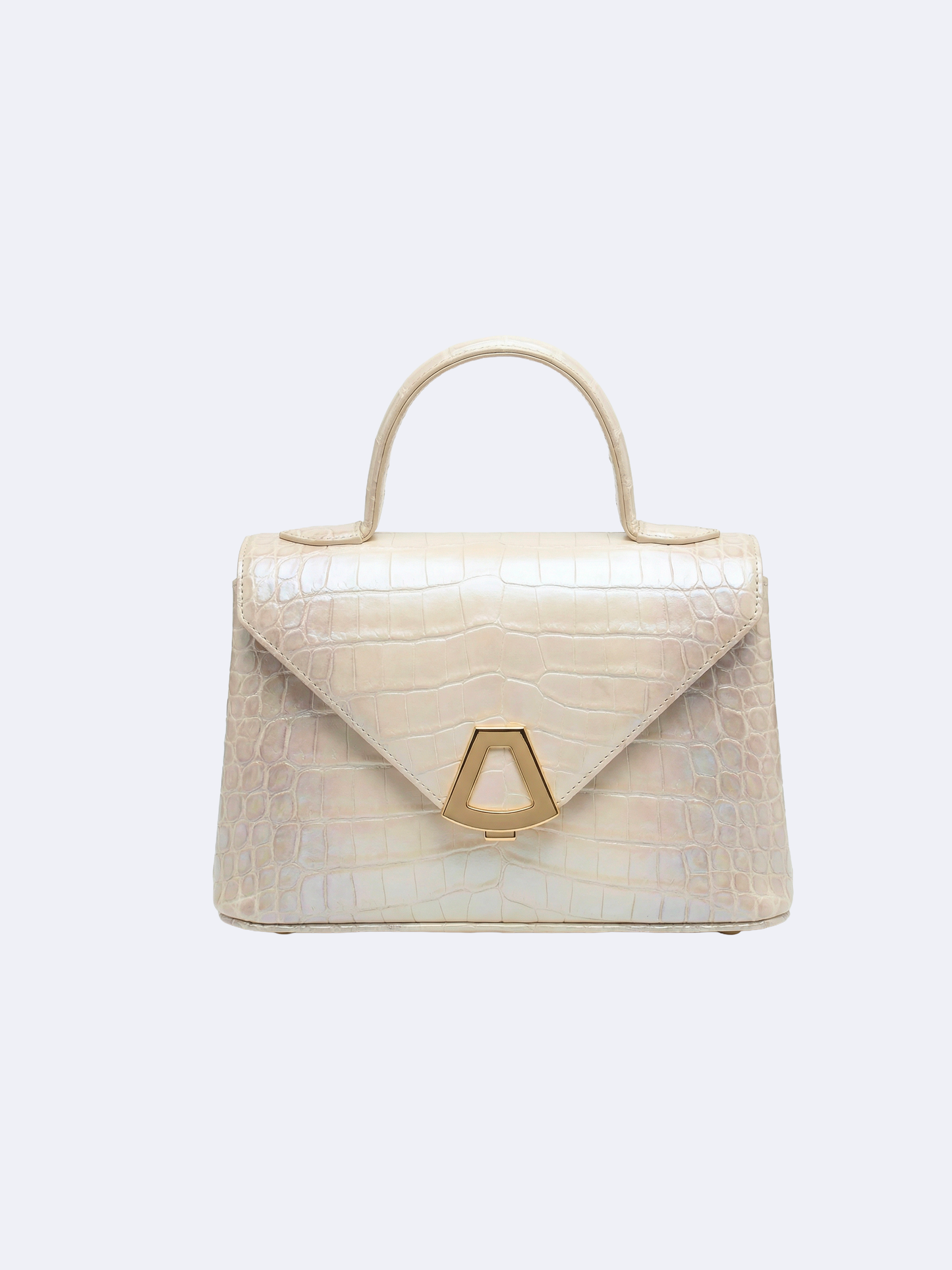 Pearl bag in crocodile skin